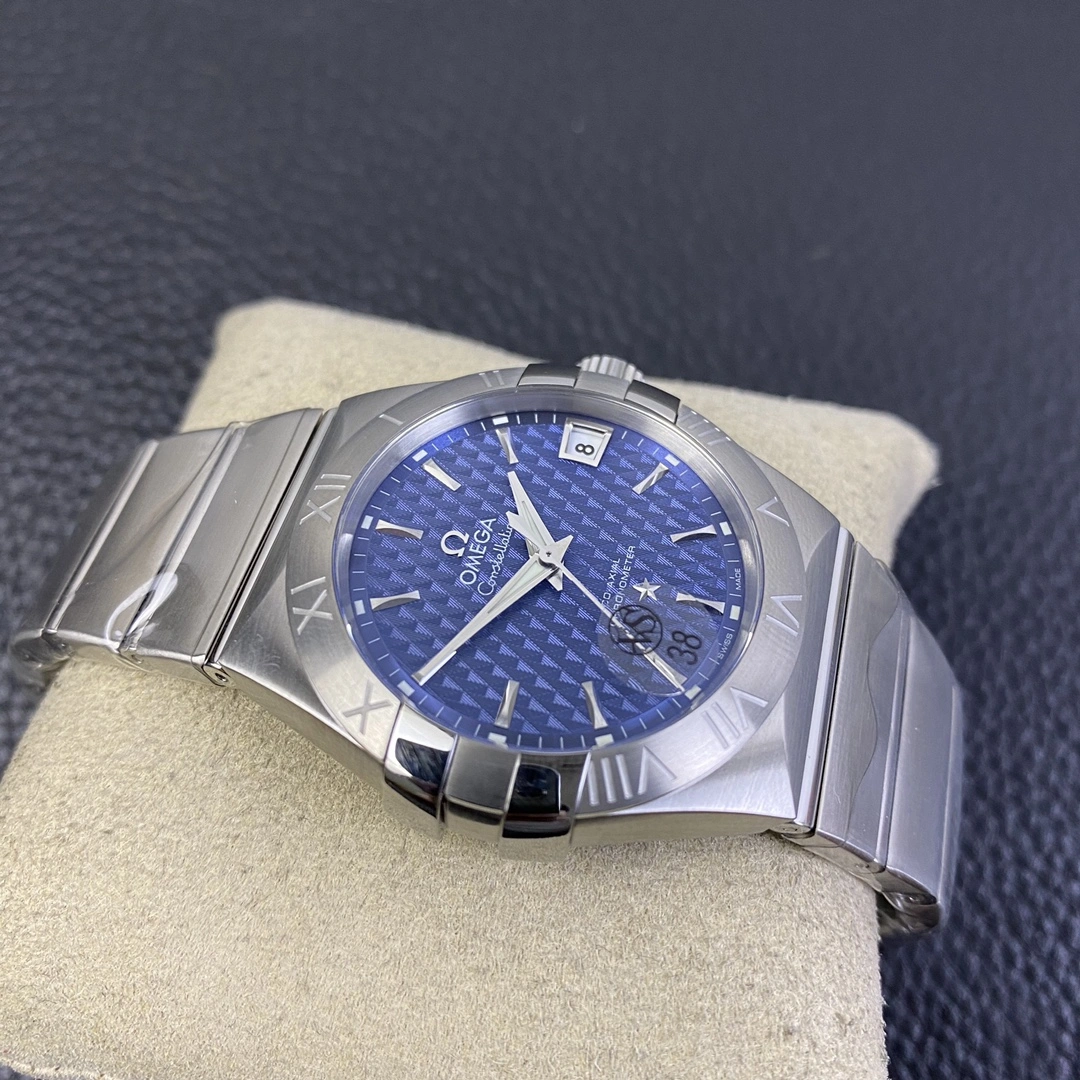 Modern CBD Factory Omega Constellation Co-Axial 38mm Blue Textured Dial (123.10.38.21.03.001) 1:1 Super Clone -DD8500 Movement 326